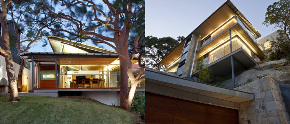Angophora House, Waverton, Sydney, NSW. Photo courtesy of Richard Cole Architecture. Angophora House featured in ABC's Dream Build series and in Better Homes and Gardens on Channel 7. This light-filled two storey home was built for his retiring parents on a block which featured magnificent angophoras and district views.